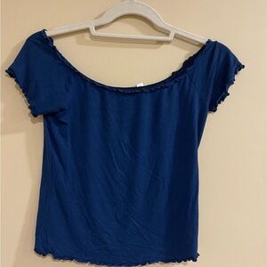 Women's Blue Off-Shoulder Top